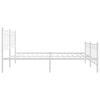 vidaXL Metal Bed Frame without Mattress with Footboard White 200x200cm