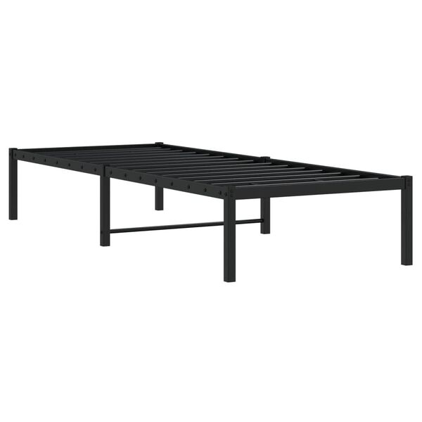 vidaXL Metal Bed Frame without Mattress Black 80x200cm