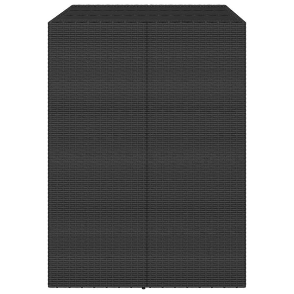 vidaXL Bar Table with Glass Top Black 105x80x110 cm Poly Rattan
