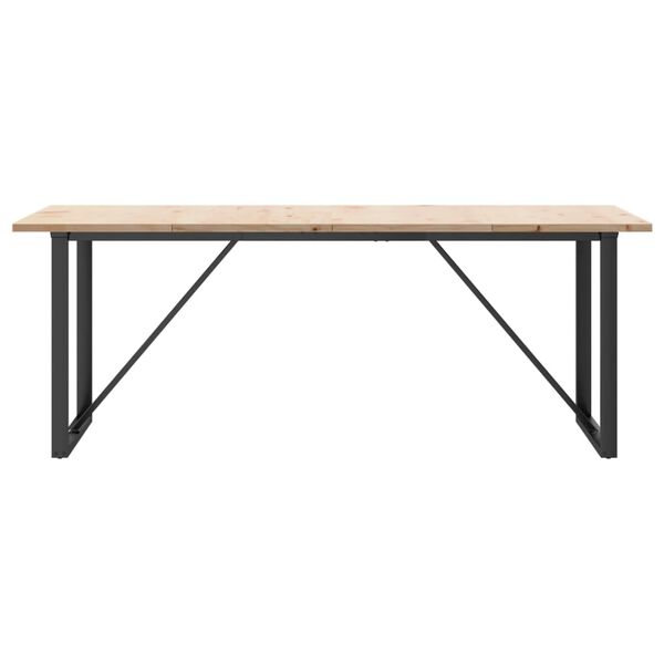 vidaXL Dining Table O-Frame 200x100x75.5 cm Solid Wood Pine and Steel
