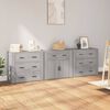 vidaXL Sideboards 3 pcs Grey Sonoma Engineered Wood