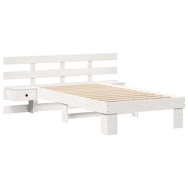 vidaXL Bed Frame with Headboard White 80 x 200 cm Solid Pine Wood