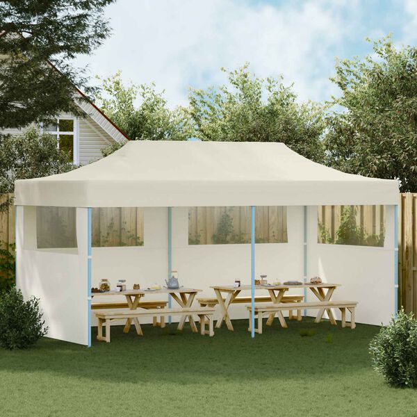 vidaXL Party Tent Folding Cream 291 x 580 x 315 cm Oxford Fabric