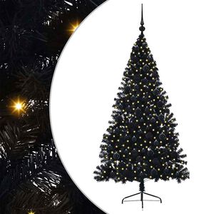 vidaXL Artificial Pre-lit Christmas Tree Black 180 cm PVC