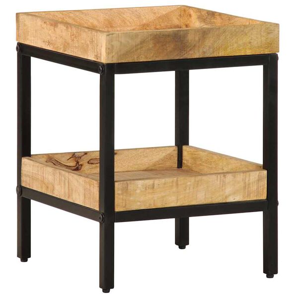 vidaXL Side Table with Shelf Brown 35 x 35 x 45 cm Solid mango wood