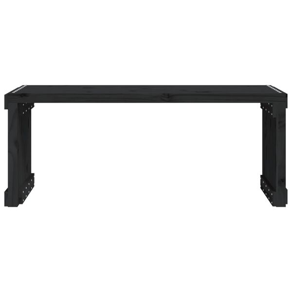 vidaXL Garden Bench Extendable Black 212.5x40.5x45 cm Solid Wood Pine