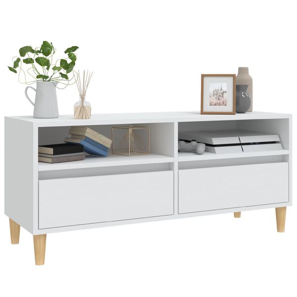 vidaXL TV Cabinet White 100x34.5x44.5 cm Engineered Wood