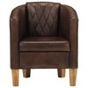 vidaXL Tub Chair Dark Brown Real Leather