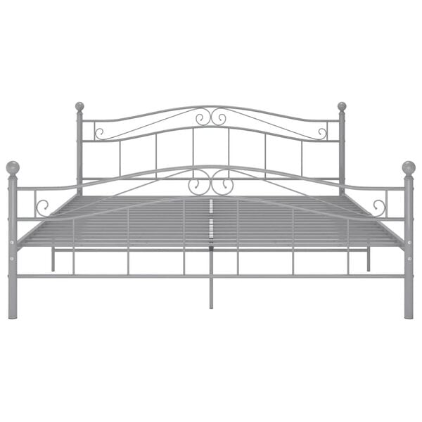 vidaXL Bed Frame without Mattress Grey Metal 140x200 cm