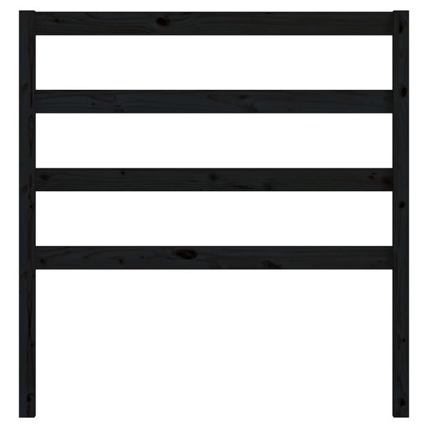vidaXL Bed Headboard Black 81x4x100 cm Solid Wood Pine