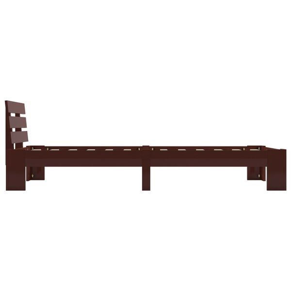 vidaXL Bed Frame without Mattress Dark Brown Solid Pine Wood 90x200 cm