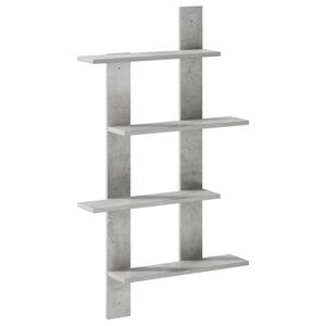 vidaXL Wall Shelf Concrete Grey 61 x 13.5 x 105 cm Engineered Wood