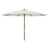 vidaXL Garden Parasol with Wooden Pole Sand 400x273 cm
