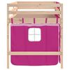 vidaXL Kids' Loft Bed with Curtains without Mattress Pink 80x200cm