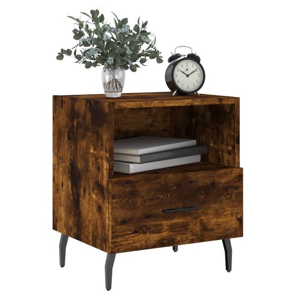 vidaXL Bedside Cabinets 2 pcs Smoked Oak 40x35x47.5 cm Engineered Wood