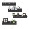 vidaXL Wall Shelf 4 pcs High Gloss Grey 80x11.5x18 cm Engineered Wood