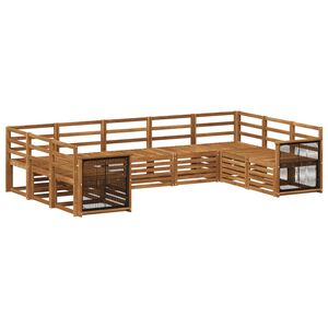 vidaXL Sectional Sofa Set 7 pcs Natural Solid Acacia Wood