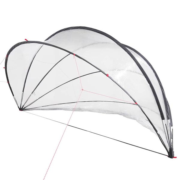 vidaXL Pool Dome Folding Manual Transparent 472 x 460 x 229 cm PVC