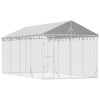 vidaXL Outdoor Dog Kennel with Roof Silver 3x6x2.5 m Galvanised Steel