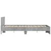 vidaXL Bed Frame with Headboard and LED Concrete Grey 120x200 cm