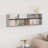 vidaXL Magazine Rack Grey Sonoma 100 x 12 x 30 cm Engineered Wood