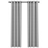 vidaXL Linen-Look Blackout Curtains with Grommets 2pcs Grey 140x225cm