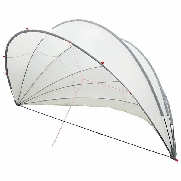 vidaXL Pool Dome Folding Manual Grey and Orange 592 x 590 x 275 cm