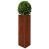 vidaXL Garden Planters 2 pcs Triangular 30x26x75 cm Weathering Steel