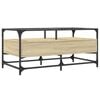 vidaXL Coffee Table with Glass Top Sonoma Oak 98.5x50x45 cm Steel