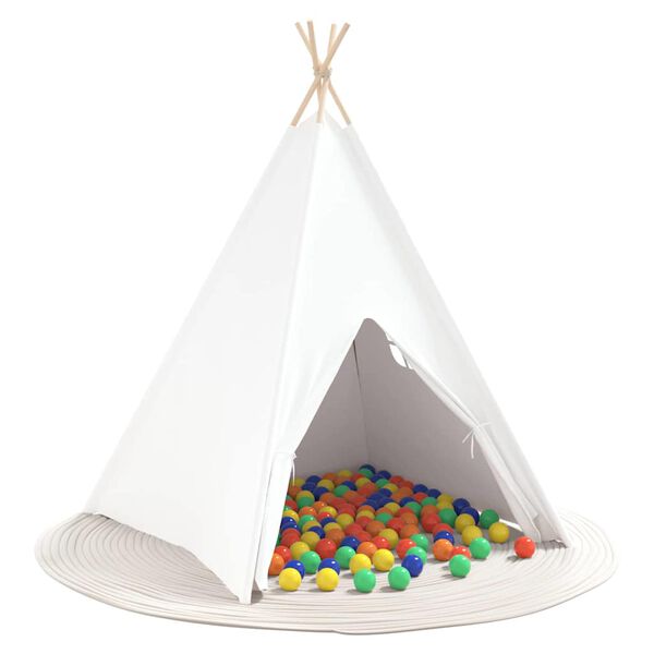 vidaXL Teepee Tent White 120 x 120 x 150 cm Fabric and Plastic