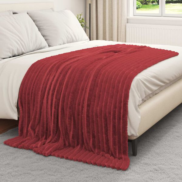 vidaXL Throw Blanket Bordeaux Red 200 x 150 cm Fleece
