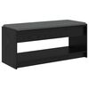vidaXL Hall Bench with Cushion with Shelf Black Oak 103 x 38 x 45 cm