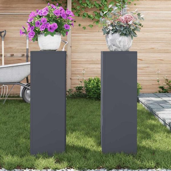 vidaXL Plant Stand 2 pcs Anthracite 24 x 24 x 75 cm Steel