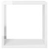 vidaXL Wall Cube Shelves 4 pcs High Gloss White 30x15x30 cm