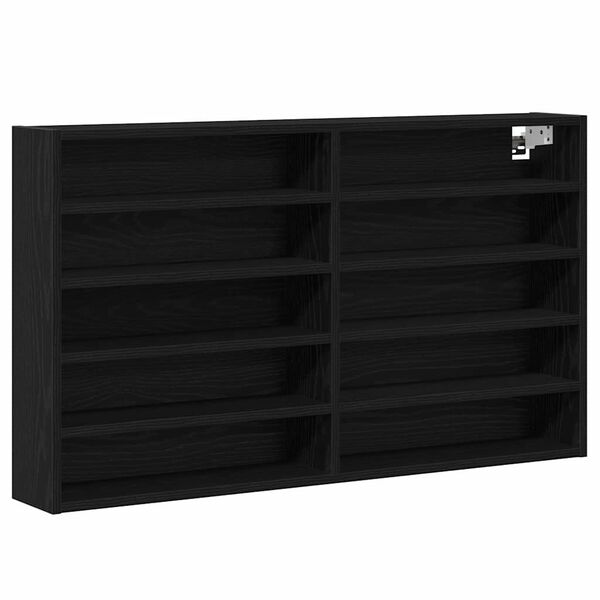 vidaXL Display Cabinet Black Oak 100 x 15 x 58 cm Engineered Wood