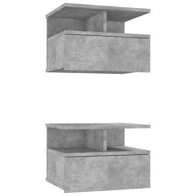 vidaXL Floating Nightstands 2 pcs Concrete Grey 40x31x27cm Engineered Wood