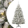 vidaXL Artificial Christmas Tree Green and White 180 cm PVC and Metal