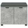 vidaXL Hall Bench with Cushion with Door Concrete Grey 60 x 38 x 46 cm