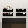 vidaXL Wall Shelf 4 pcs Black 60x11.5x18 cm Engineered Wood
