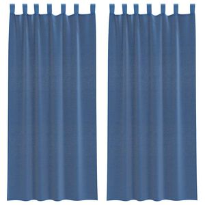 vidaXL Voile Curtains with Loops 2 pcs Royal Blue 140x245 cm