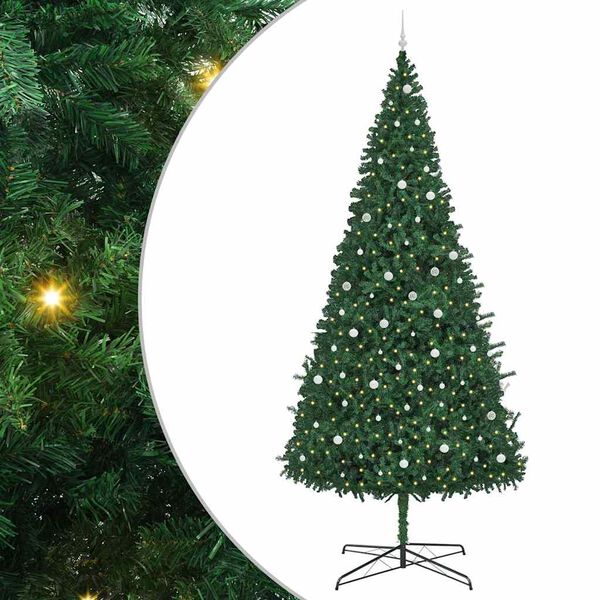 vidaXL Christmas Tree with Decorative String Lights Green 400 cm PVC
