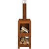 Esschert Design Outdoor Fireplace with Firewood Storage Rust FF298