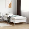 vidaXL Bed Frame without Mattress White 75x190 cm Small Single Solid Wood Pine