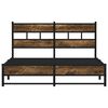 vidaXL Metal Bed Frame without Mattress Smoked Oak 135x190 cm Double