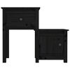 vidaXL Bedside Cabinet Black 79.5x38x65.5 cm Solid Wood Pine