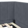 vidaXL Corner Bed Frame with Headboard Dark Grey 90 cm x 200 cm Velvet