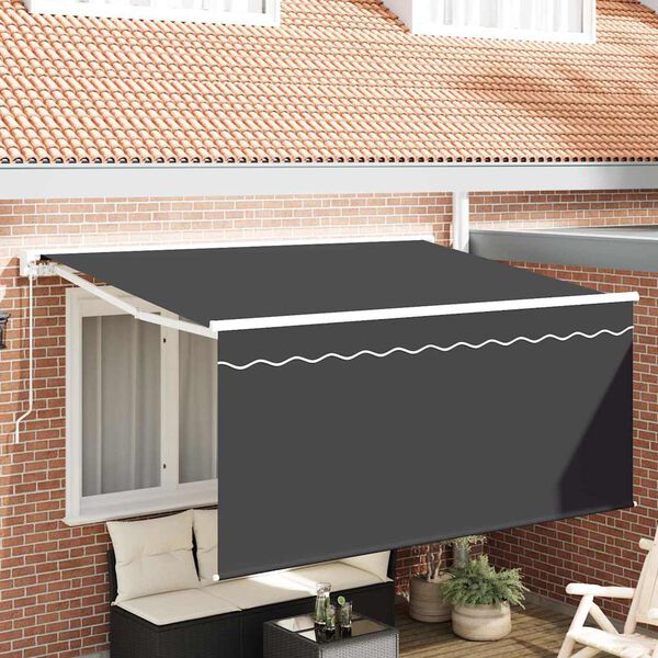 vidaXL Retractable Awning Retractable Anthracite 300 x 200 cm Fabric