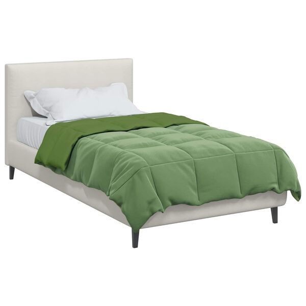 vidaXL Summer Duvet Quilted Green 135 x 220 cm Microfiber