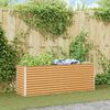 vidaXL Garden Raised Bed Light Brown 195 x 50 x 68 cm Galvanised Steel