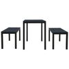 vidaXL 3 Piece Garden Dining Set Steel and WPC Black